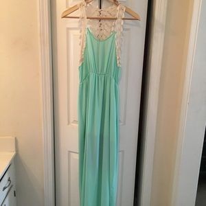 Aquamarine blue maxi dress
